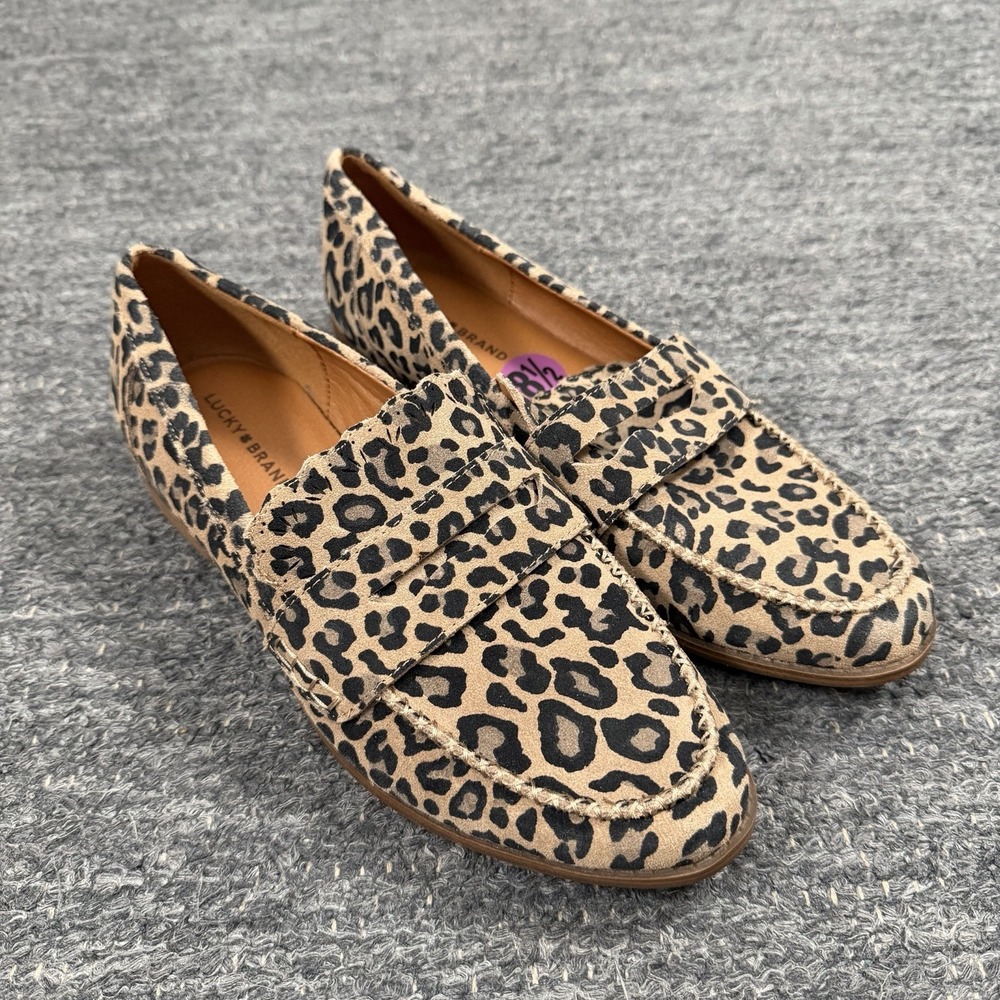 Lucky Brand Floriss Loafers Women 8.5 Leopard Cat Preppy Mob Wife Classic Animal
